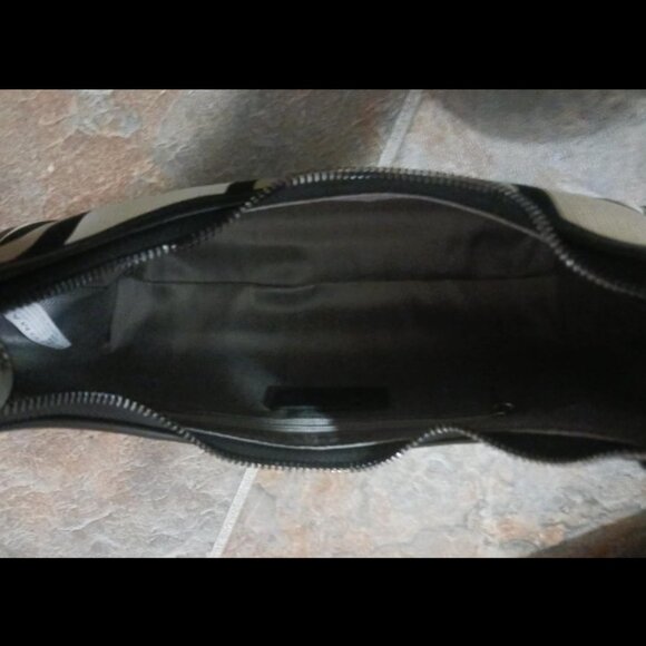 Y2K style Hobo Bag Satchel purse leather & wallet 2000s striped tan cream Dior - Picture 11 of 12